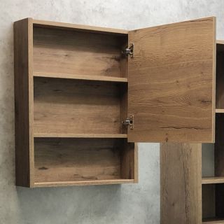 Зеркало-шкаф Comforty Марио-60 дуб темный