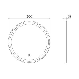 Зеркало Comforty в серебрянной алюминиевой раме Comforty Лея-60 LED-подсветка, бесконтактный сенсор антизапотевание