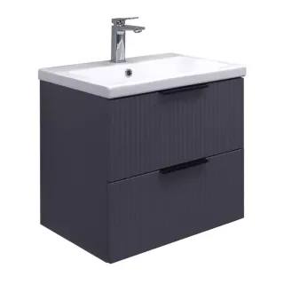 Тумба-умывальник Comforty Лима-60П2 антрацит с раковиной Como 60
