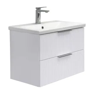 Тумба-умывальник Comforty подвесная Лима-70П2 белая матовая с раковиной Como 70