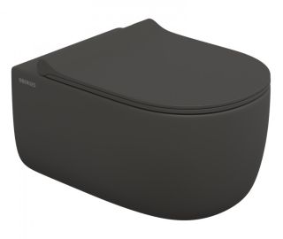 Подвесной унитаз Berges EGO XL Rimless 083218 сиденье EGO XL Slim SO антрацит матовый