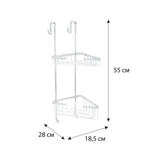 Полка для душевой кабины угловая Fixsen двухэтажная хром латунь (FX-853-2)