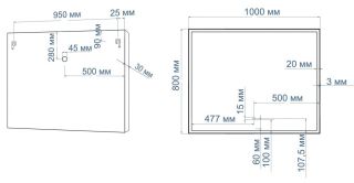 Зеркало с подсветкой Art&Max Arezzo 100x80см AM-Are-1000-800-DS-FC