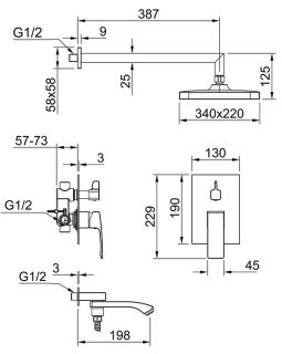 Душевой комплект Raglo R01.27 хром