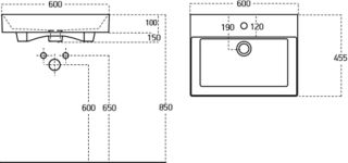 Мебельная раковина Aquanet Sanovit Slim Synergy 60