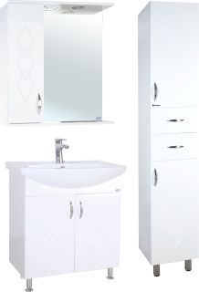 Зеркало-шкаф с подсветкой Bellezza Элеганс 65см левый белый 00000005026