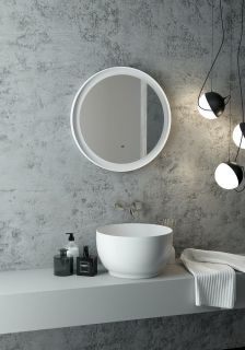 Зеркало с подсветкой Art&Max Napoli 60см белый матовый AM-Nap-600-DS-F-White