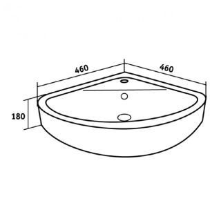 УМЫВАЛЬНИК RUNO мебельный Rosa Элегия угловой (00000000948)