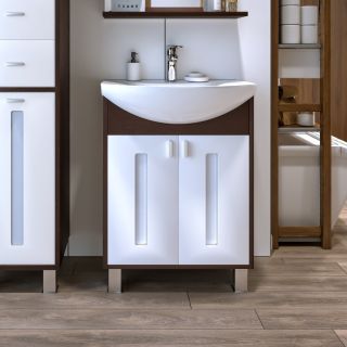 Тумба под раковину Бриклаер Бали 4627125411915 60 см венге/белый