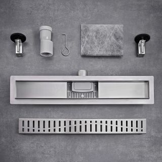 Душевой лоток РМС ТЛ-03-80х7 80см нержавеющая сталь