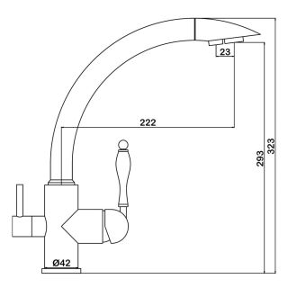 Смеситель для кухни Swedbe Selene Plus 8045 с каналом для подключения фильтра чёрный