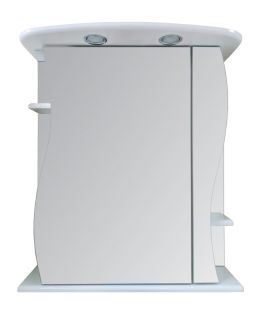 Зеркальный шкаф с подсветкой Misty Лиана 65см правый белый