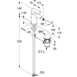 Смеситель для биде Kludi Renon 422165375 белый матовый