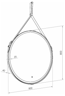 Зеркало с подсветкой Continent Millenium White ЗЛП1706 на ремне 80см белый