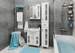 Напольная тумба под раковину Onika Кристалл 106123 60см белый