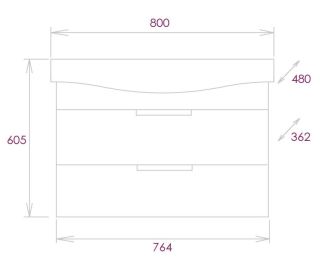 Подвесная тумба под раковину Onika Девис 108048 80см бетон чикаго