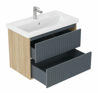 Подвесная тумба Onika Дайлер 108062 80см графит/дуб сонома