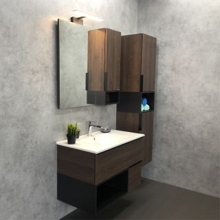 Comforty Тумба-умывальник "Франкфурт-75" дуб шоколадно-коричневый с раковиной COMFORTY 75E