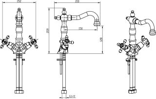 Смеситель для раковины Boheme Tradizionale Chromo хром 272