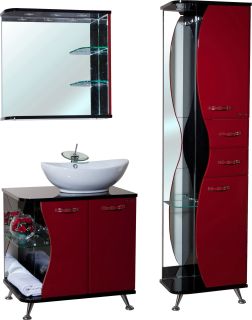 Пенал Bellezza Рио 50см правый красный/черный 00000000418