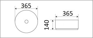 Раковина CeramaLux C1055 бело-золотая 36.5 см