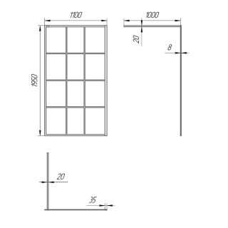 Душевая перегородка Paini PAINI-WalkIN110G 110см решётка чёрный