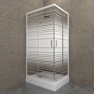 Душевой уголок Triton Фьюжн Щ0000064850 100x80 см профиль белый стекло с узором