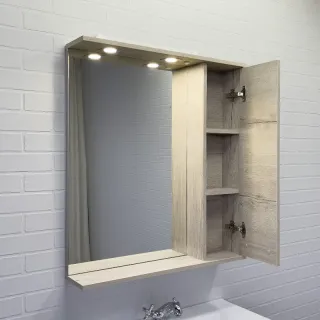 Зеркало-шкаф Comforty Марио 00-00016020 75 см дуб дымчатый