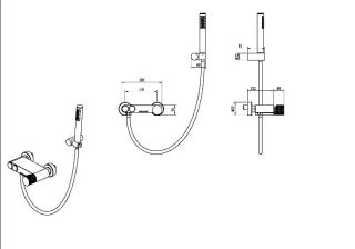 Смеситель для ванны и душа Boheme Stick Linea 123-BRB.3 брашированная бронза