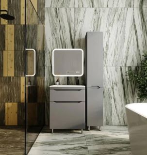 Пенал Style Line Марелла Люкс Plus L СС-00002444 30см с бельевой корзиной серый