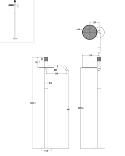 Напольный смеситель для раковины Boheme Stick Spirale 120-GM.4 оружейная сталь