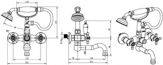Смеситель для ванны Boheme Crystal хром 273-CRST