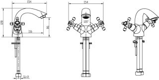 Смеситель для раковины Boheme Royal Crystal золото 291-Royal/CRST