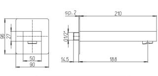 Излив для ванны Paini Grazia 21PZ430PL чёрный матовый