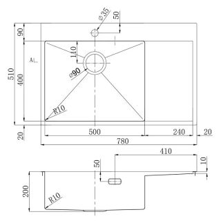 Кухонная мойка Lemark Kezadra 780L 9938150 светлое золото