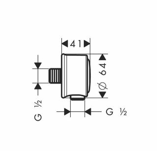 Шланговое подсоединение Hansgrohe Fixfit Stop 16884950 шлифованная латунь