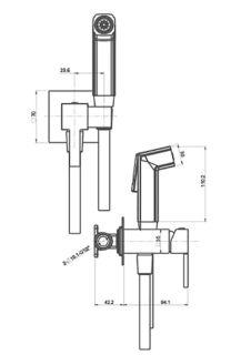 Гигиенический душ Paini Prato 53CR442QLM со смесителем хром