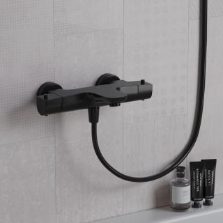 Смеситель для душа Paini Nove 09YO111TH с термостатом чёрный матовый