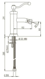Смеситель для биде Paini Duomo 88PJ304 матовое золото