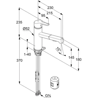 Смеситель для кухни Kludi M3 585810575 с выдвижным изливом хром