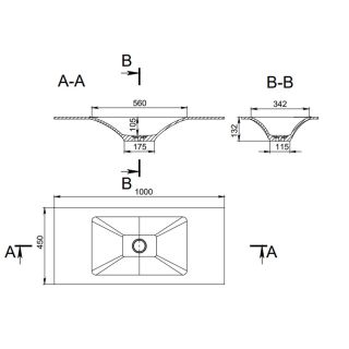 Столешница с раковиной Holbi Sirius 100см белый матовый 1.05.002.11.1