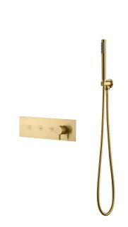 Встраиваемый смеситель для душа Boheme Fusion 130-SYS-MG с ручным душем золото матовое