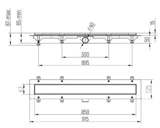 Душевой лоток Paini Line CH850L 85см хром глянец