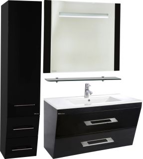 Зеркало с подсветкой Bellezza Берта 90см черный 00000007102