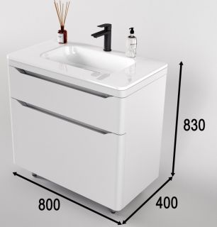 Тумба под раковину Style Line Марелла 80 Люкс Plus СС-00002401 белый матовый