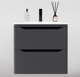 Тумба под раковину Style Line Марелла 60 Люкс Plus СС-00002406 серый матовый