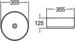 Раковина накладная SantiLine SL-1037 35см белый