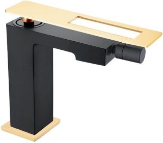 Смеситель для биде Boheme Q чёрный/золото 146-BG