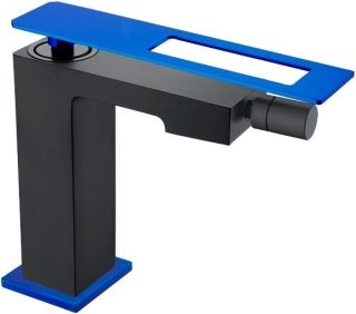 Смеситель для биде Boheme Q чёрный/синий 146-BUW