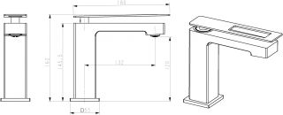 Смеситель для раковины Boheme Q чёрный 141-BB